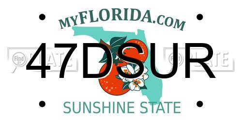 47DSUR Florida License Plate
