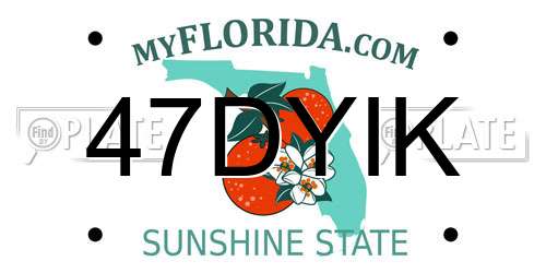 47DYIK Florida License Plate