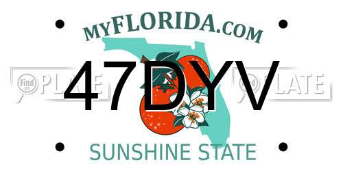 47DYV Florida License Plate