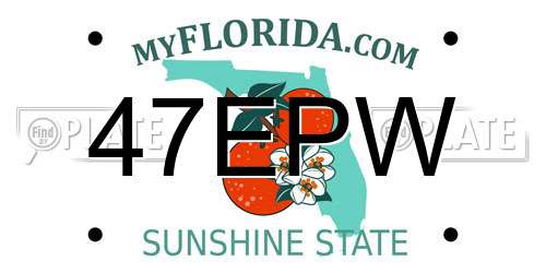 47EPW Florida License Plate