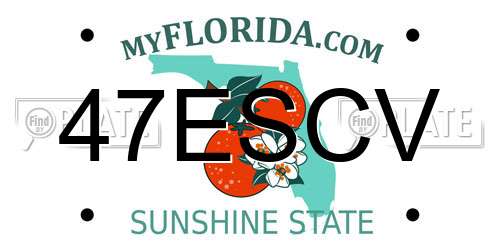 47ESCV Florida License Plate