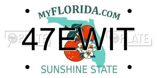 47EWIT Florida License Plate