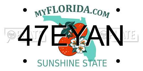 47EYAN Florida License Plate