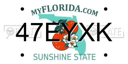 47EYXK Florida License Plate