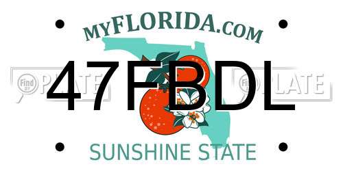 47FBDL Florida License Plate