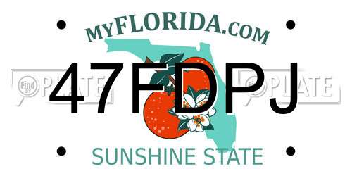47FDPJ Florida License Plate