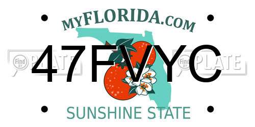 47FVYC Florida License Plate