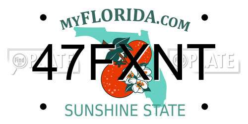 47FXNT Florida License Plate