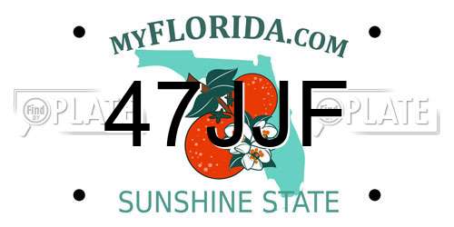 47JJF Florida License Plate