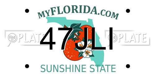 47JLI Florida License Plate