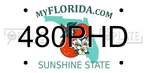 480PHD Florida License Plate