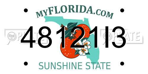 48121I3 Florida License Plate