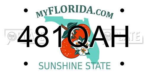 481QAH Florida License Plate
