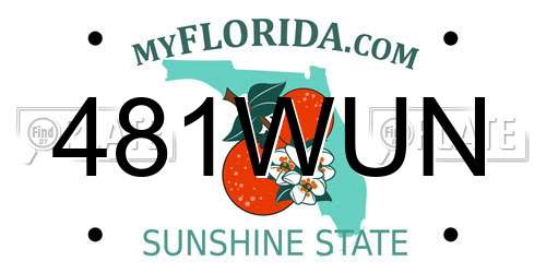 481WUN Florida License Plate