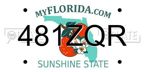 481ZQR Florida License Plate