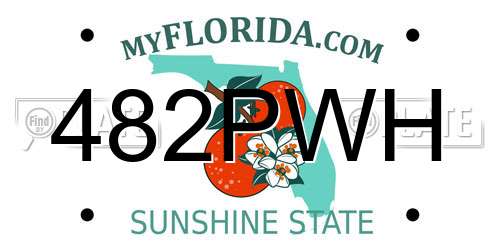 482PWH Florida License Plate