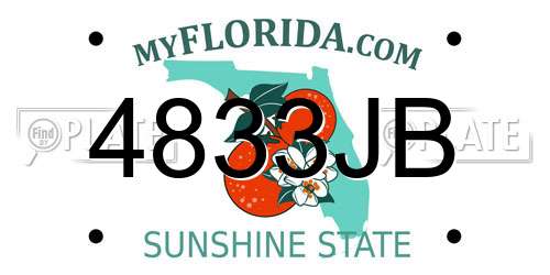 4833JB Florida License Plate