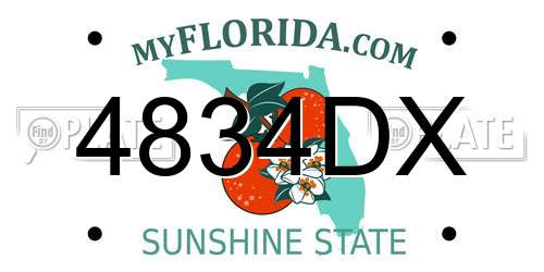 4834DX Florida License Plate