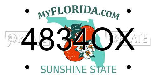 4834OX Florida License Plate