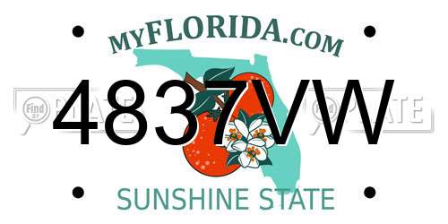 4837VW Florida License Plate