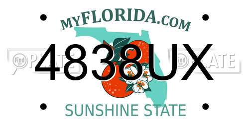 4838UX Florida License Plate