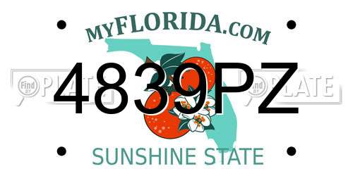 4839PZ Florida License Plate