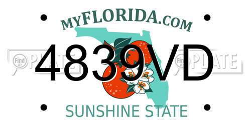 4839VD Florida License Plate