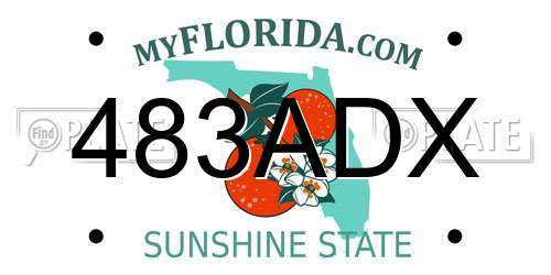 483ADX Florida License Plate