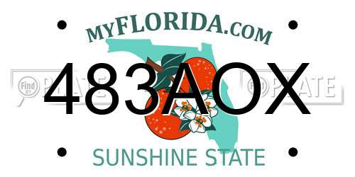 483AOX Florida License Plate