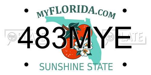 483MYE Florida License Plate