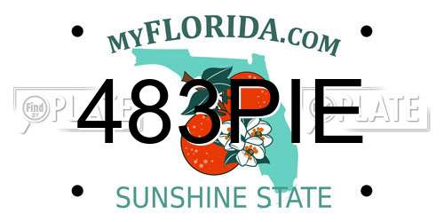 483PIE Florida License Plate