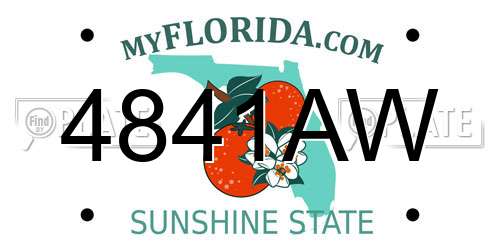 4841AW Florida License Plate