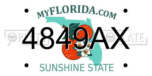 4849AX Florida License Plate