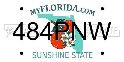 484PNW Florida License Plate
