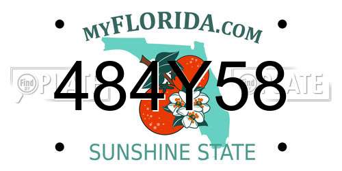 484Y58 Florida License Plate