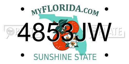 4853JW Florida License Plate