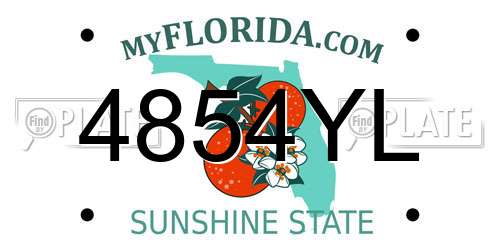 4854YL Florida License Plate