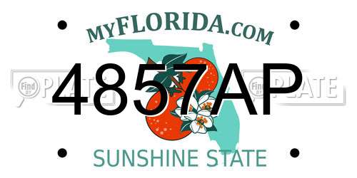 4857AP Florida License Plate