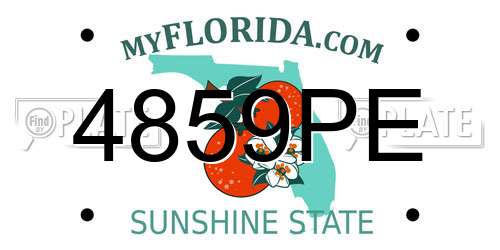 4859PE Florida License Plate