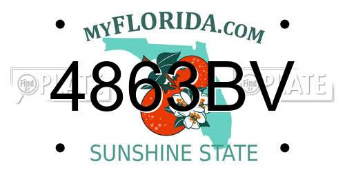 4863BV Florida License Plate