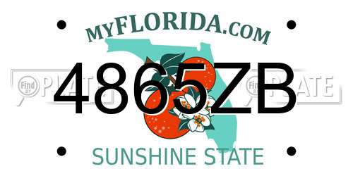 4865ZB Florida License Plate