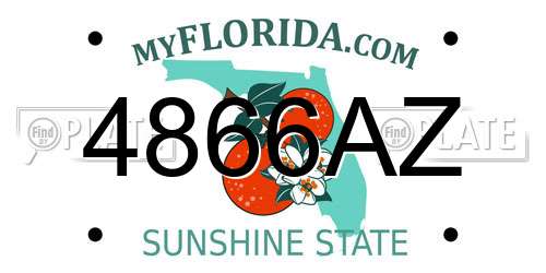 4866AZ Florida License Plate
