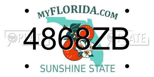 4868ZB Florida License Plate
