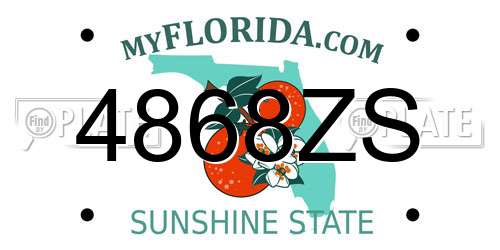 4868ZS Florida License Plate