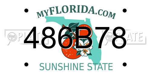 486B78 Florida License Plate