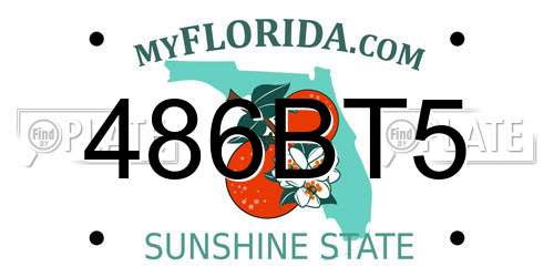 486BT5 Florida License Plate