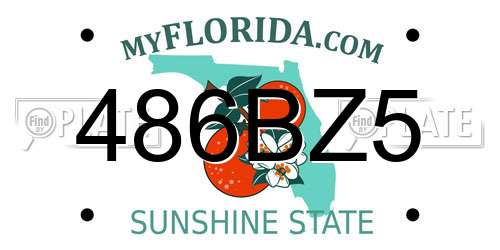 486BZ5 Florida License Plate