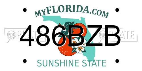 486BZB Florida License Plate