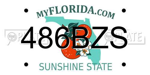 486BZS Florida License Plate