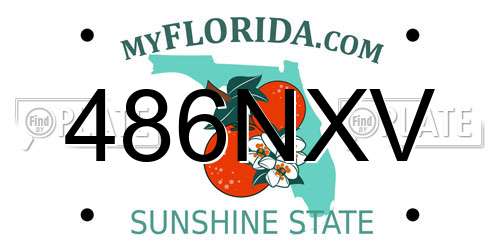 486NXV Florida License Plate